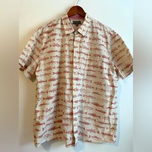 LL Bean Signature Fish Print Casual Shirt size XL